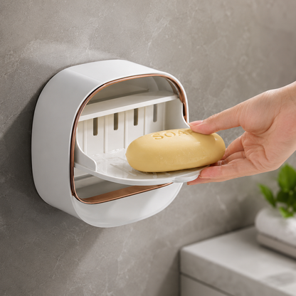 NoMelt™ SoapSaver Holder (Self-Draining, No-Drill Wall Mount)