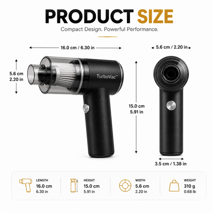 TurboVac™ – 2-in-1 Cordless Air Duster & Mini Vacuum